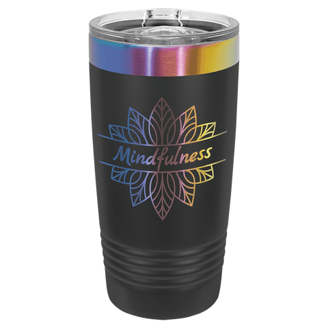 20 oz Wine Tumbler - Black/Prism - Laser Engraving