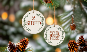 3" Round Ornament - 2 Sided - Personalized Ceramic Ornament