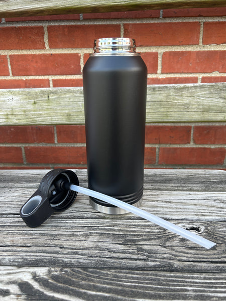 32oz Black Polar Camel Water Bottle Laser Engraved